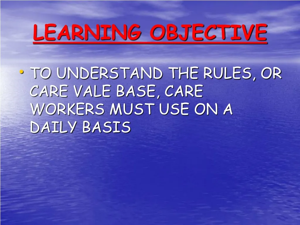 learning objective