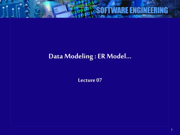 Data Modeling : ER Model…
