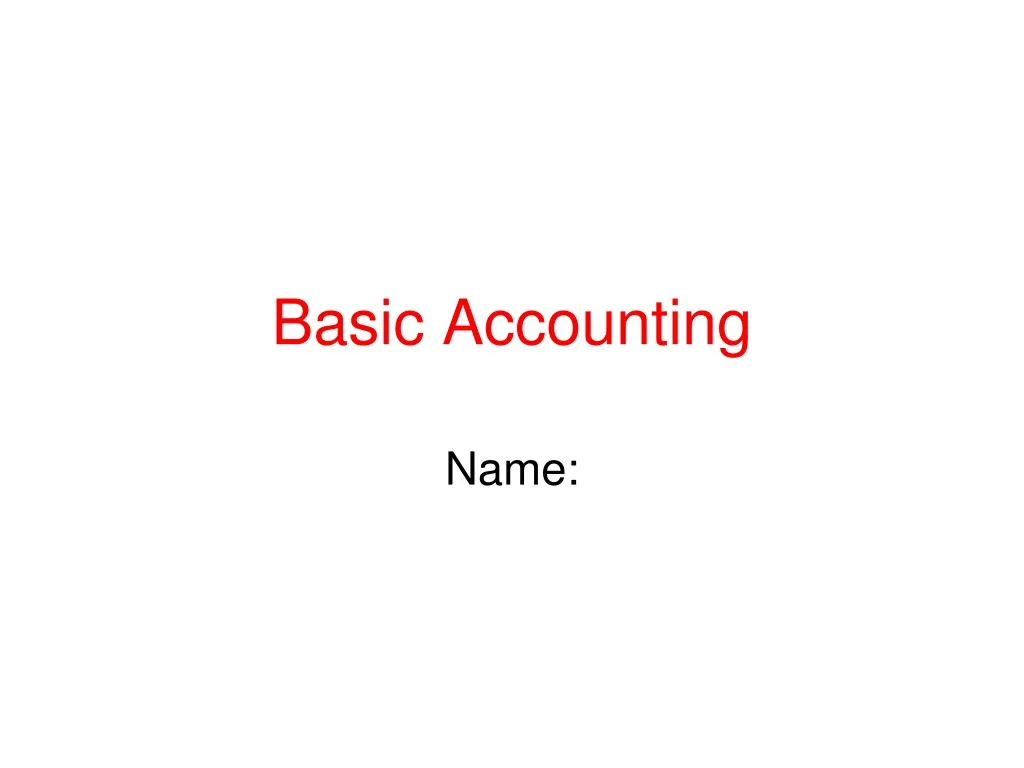 basic accounting