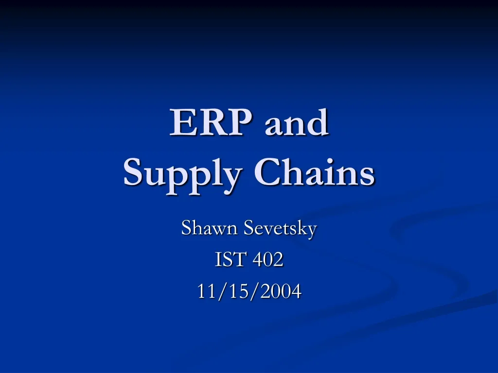 erp and supply chains