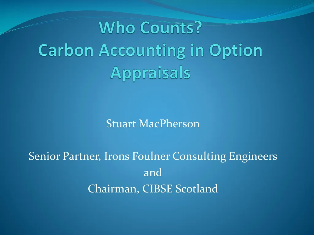 who counts carbon accounting in option appraisals