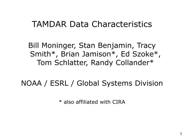 TAMDAR Data Characteristics