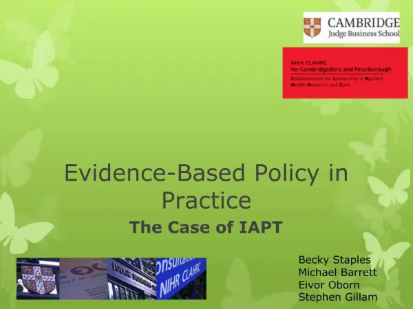 Evidence-Based Policy in Practice