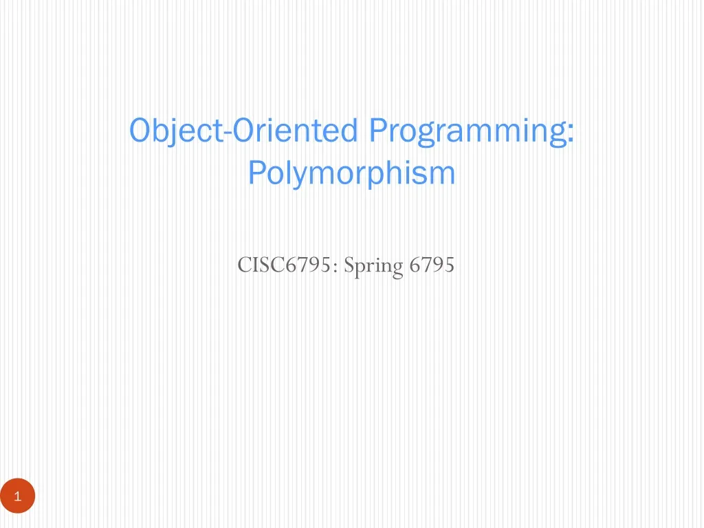 object oriented programming polymorphism