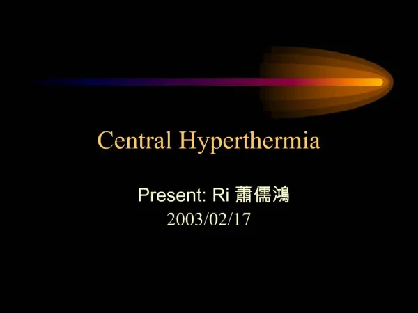 Central Hyperthermia