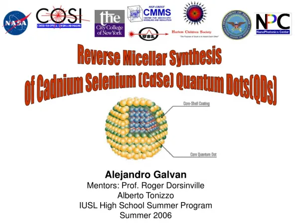 Reverse Micellar Synthesis of Cadnium Selenium (CdSe) Quantum Dots(QDs)