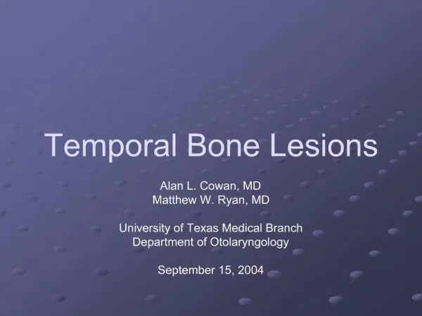 Temporal Bone Lesions