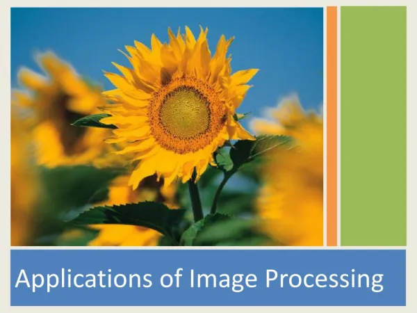 Applications of Image Processing