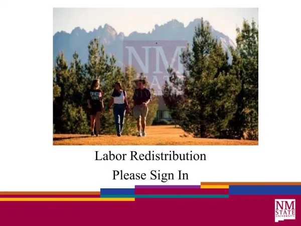 Labor Redistribution Please Sign In