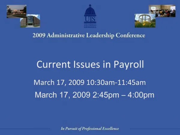 Current Issues in Payroll