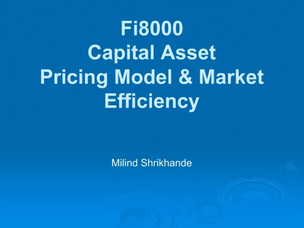 Fi8000 Capital Asset Pricing Model Market Efficiency