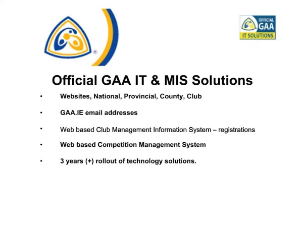 Official GAA IT MIS Solutions