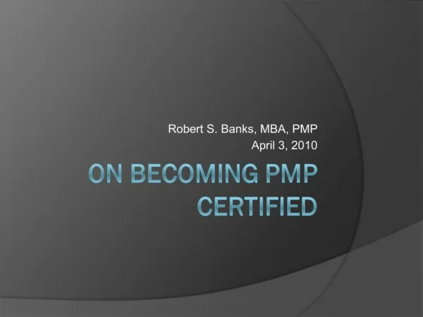 On Becoming PMP Certified