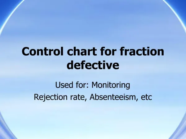 Control chart for fraction defective