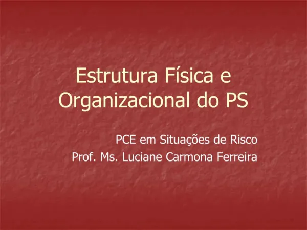 Estrutura F sica e Organizacional do PS