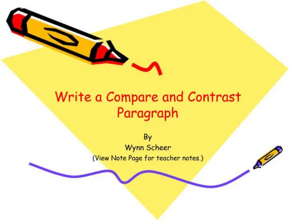 Write a Compare and Contrast Paragraph