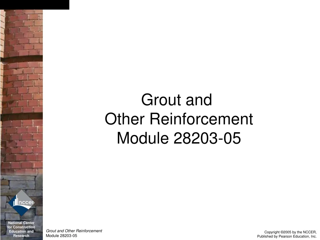 grout and other reinforcement module 28203 05