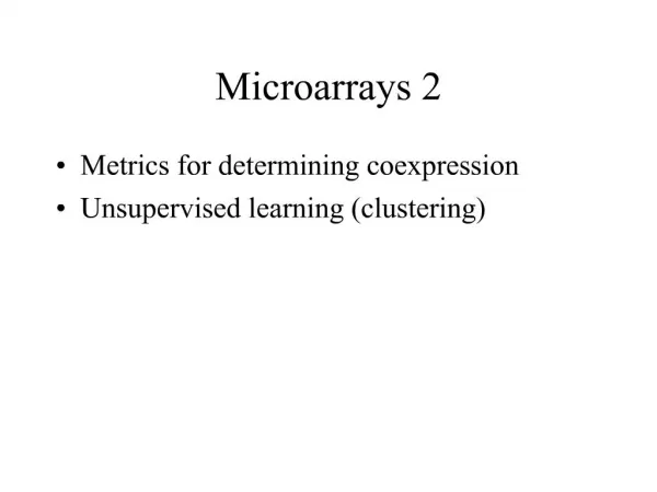 Microarrays 2