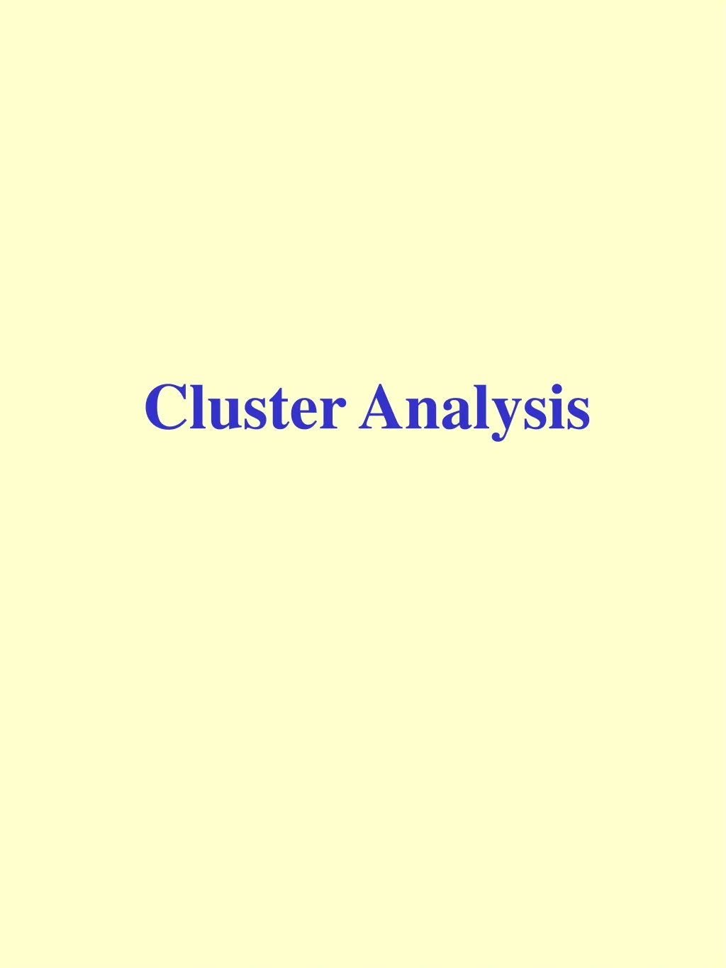 cluster analysis