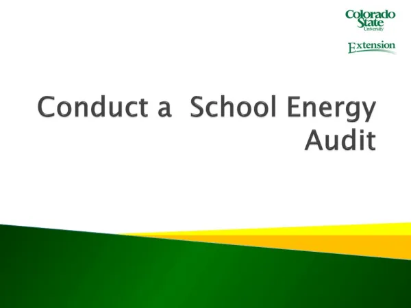 Conduct a School Energy Audit