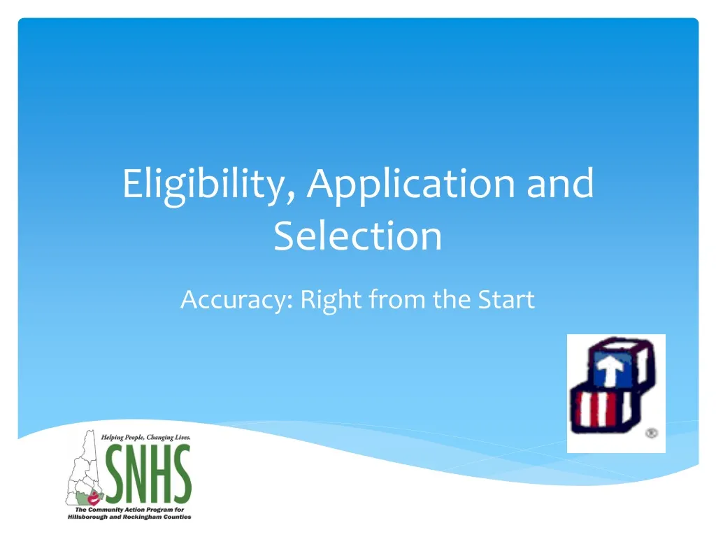 eligibility application and selection
