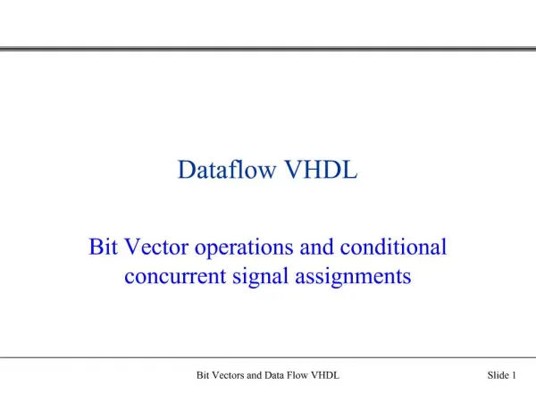 Dataflow VHDL
