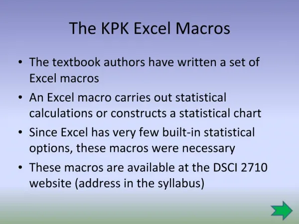 The KPK Excel Macros