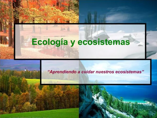 Ecolog a y ecosistemas