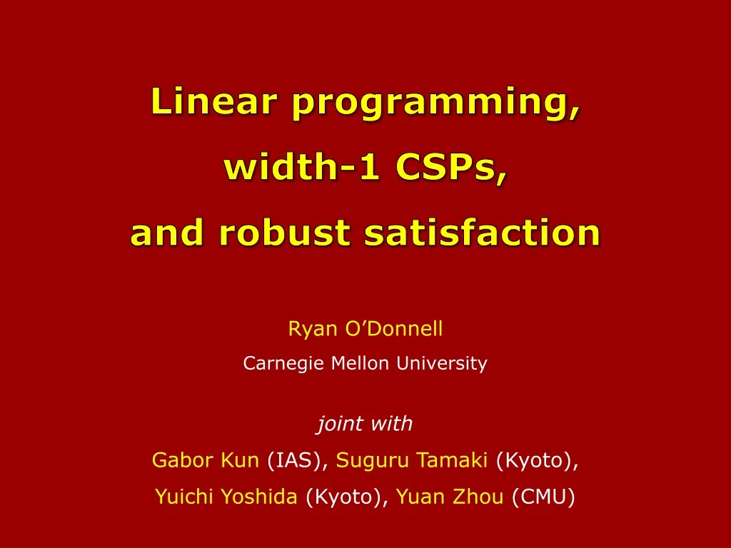 linear programming width 1 csps and robust