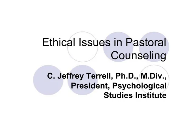 Ethical Issues in Pastoral Counseling