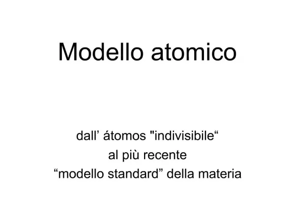 Modello atomico