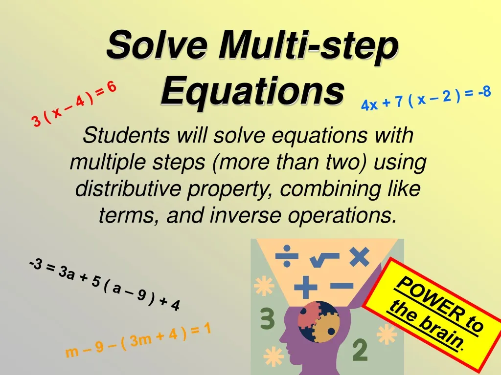 solve multi step equations