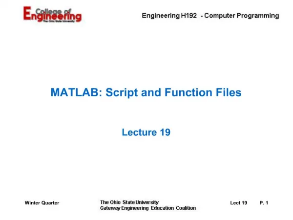 MATLAB: Script and Function Files
