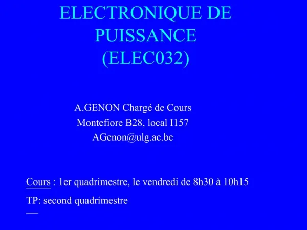 ELECTRONIQUE DE PUISSANCE ELEC032