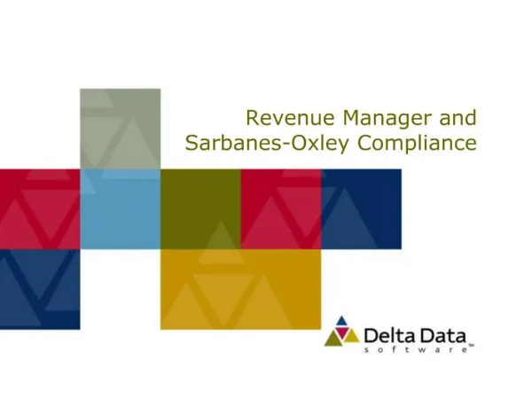 Revenue Manager and Sarbanes-Oxley Compliance