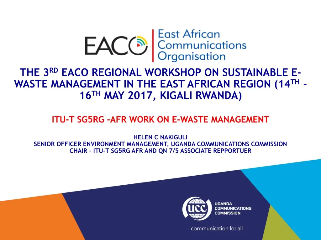 the 3 rd eaco regional workshop on sustainable