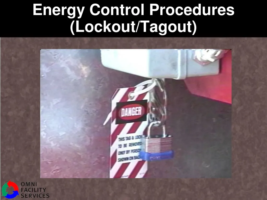 energy control procedures lockout tagout