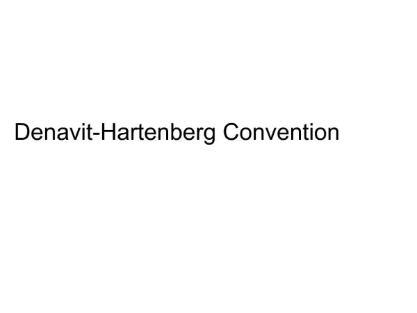 Denavit-Hartenberg Convention