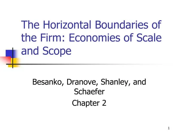 The Horizontal Boundaries of the Firm: Economies of Scale and Scope