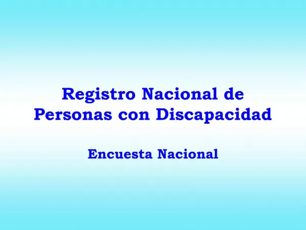 Registro Nacional de Personas con Discapacidad