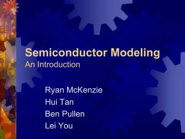 Semiconductor Modeling An Introduction