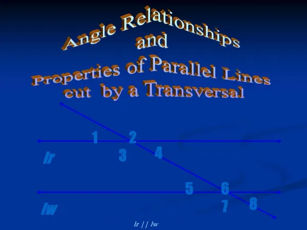 Parallel Lines Congruent Coplanar Lines Transversal Parallel Lines Corresponding Angles Alternate Interior Angles Altern