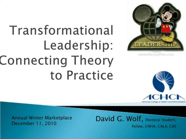 Transformational Leadership: Connecting Theory to Practice