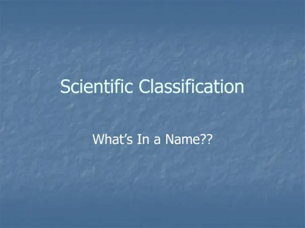 Scientific Classification