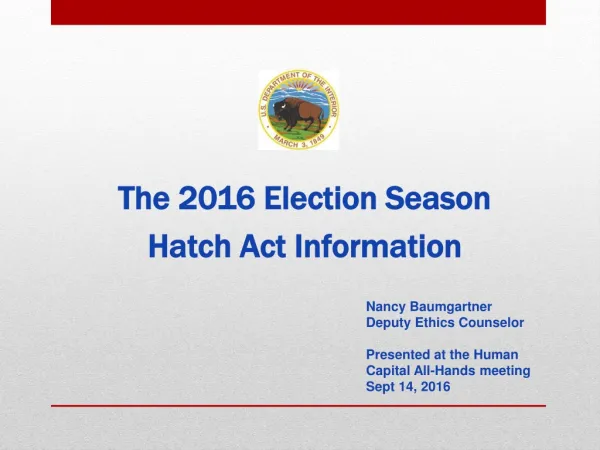 The 2016 Election Season Hatch Act Information