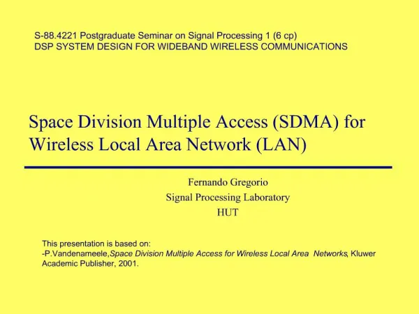 Space Division Multiple Access SDMA for Wireless Local Area Network LAN