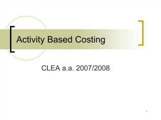 Activity Based Costing - slide 1
