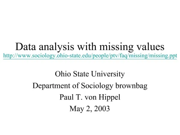 Data analysis with missing values sociology.ohio-state
