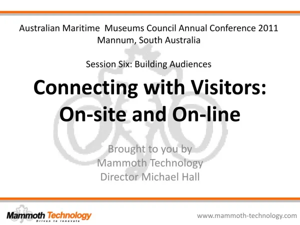 Connecting with Visitors: On-site and On-line