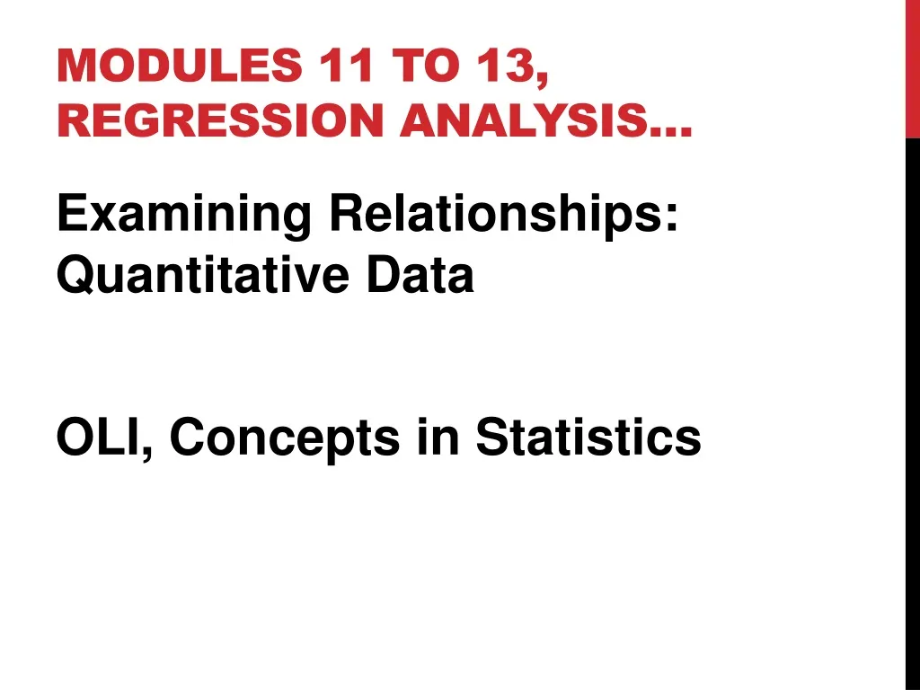 modules 11 to 13 regression analysis